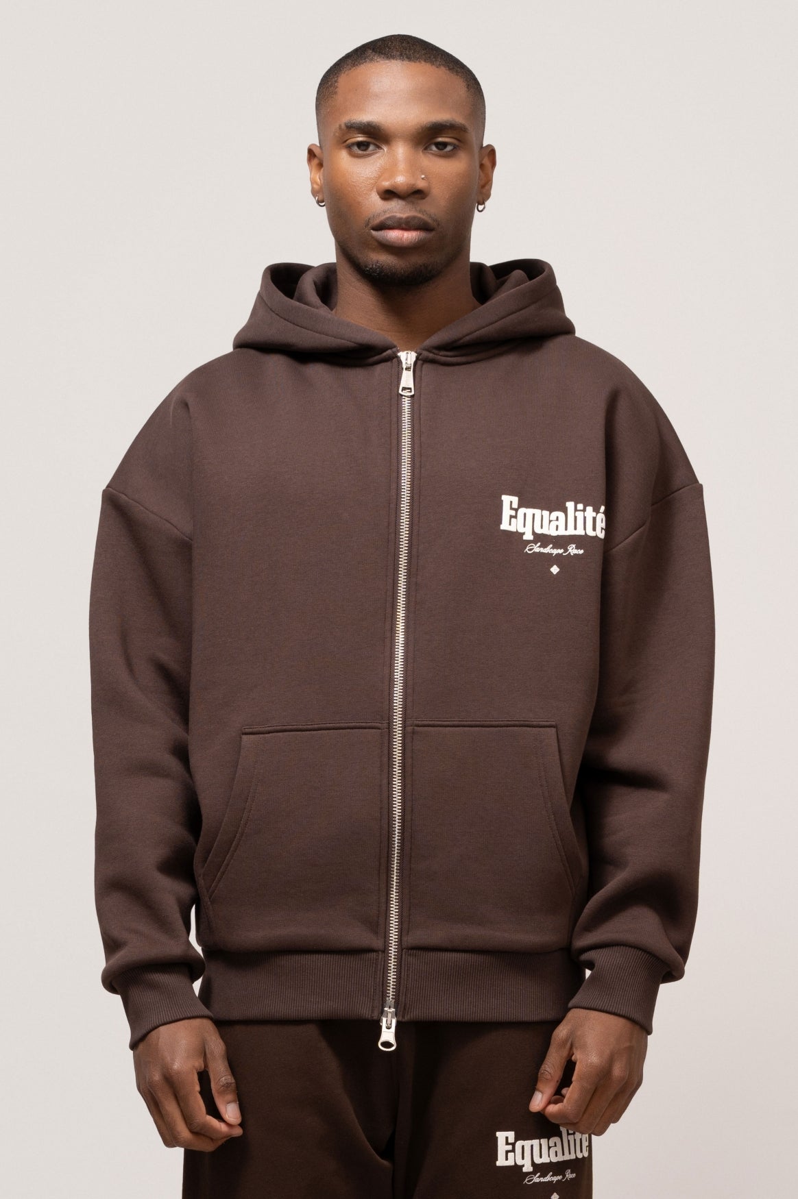 MIRAGE OVERSIZED FULL ZIP HOODIE | BROWN