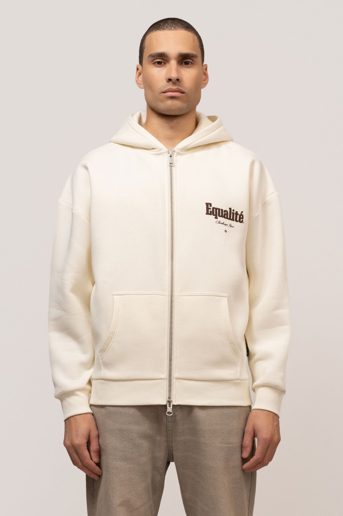 MIRAGE OVERSIZED FULL ZIP HOODIE | OFF-WHITE