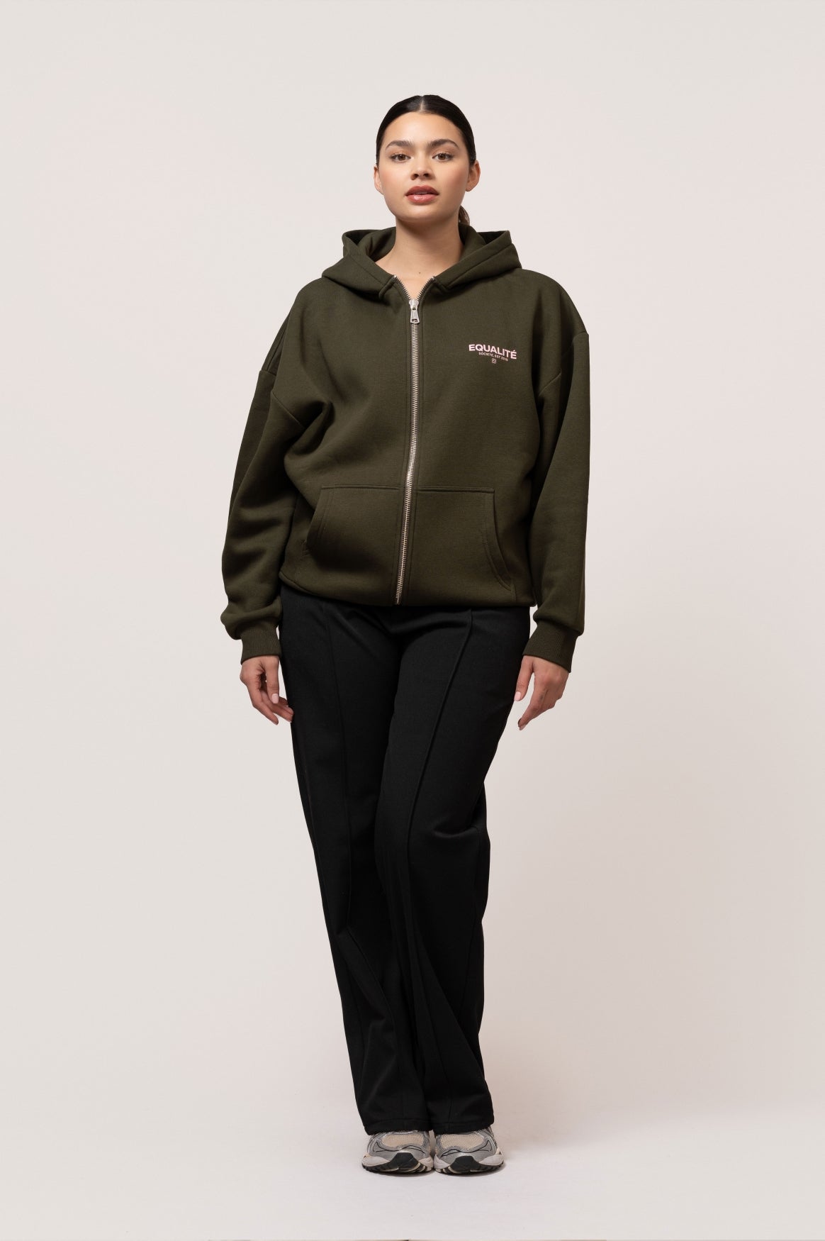 SOCIETÉ OVERSIZED FULL ZIP HOODIE | ARMY