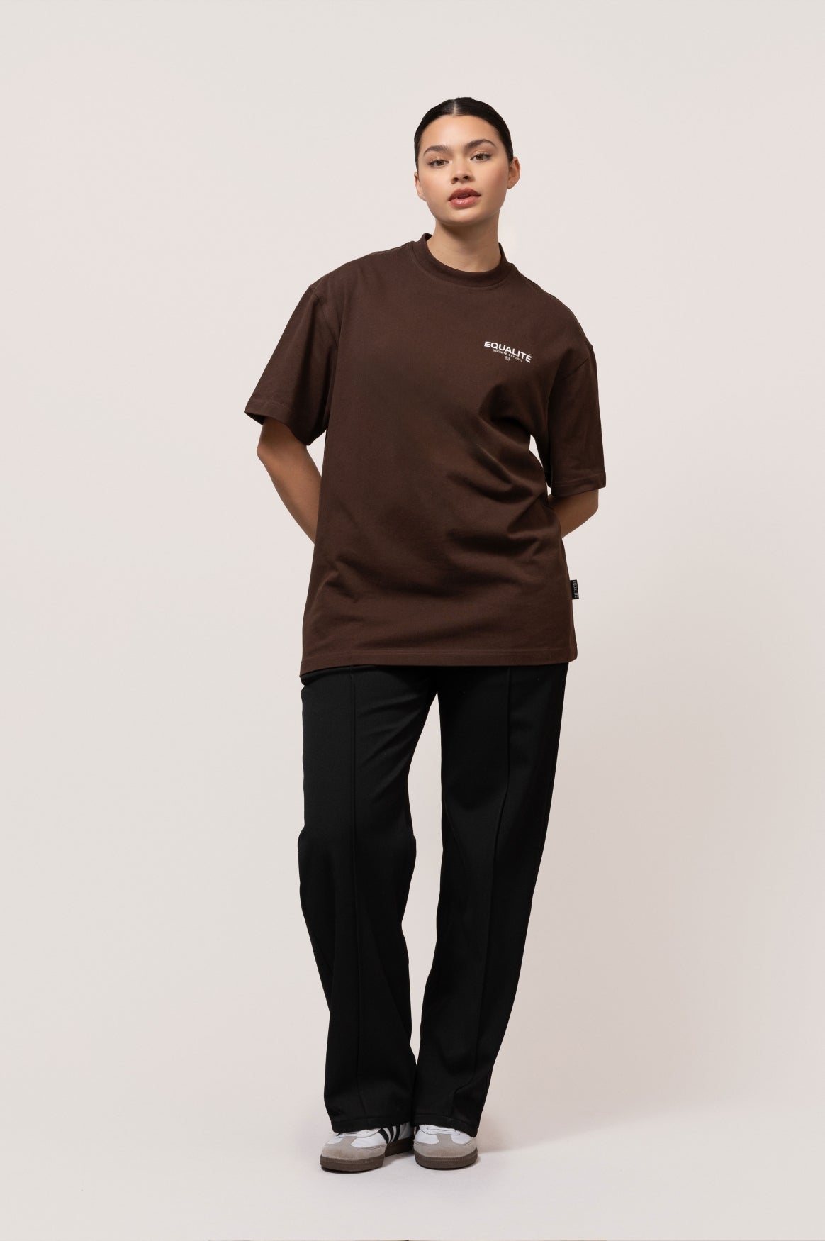 SOCIETÉ OVERSIZED TEE | BROWN & OFF-WHITE