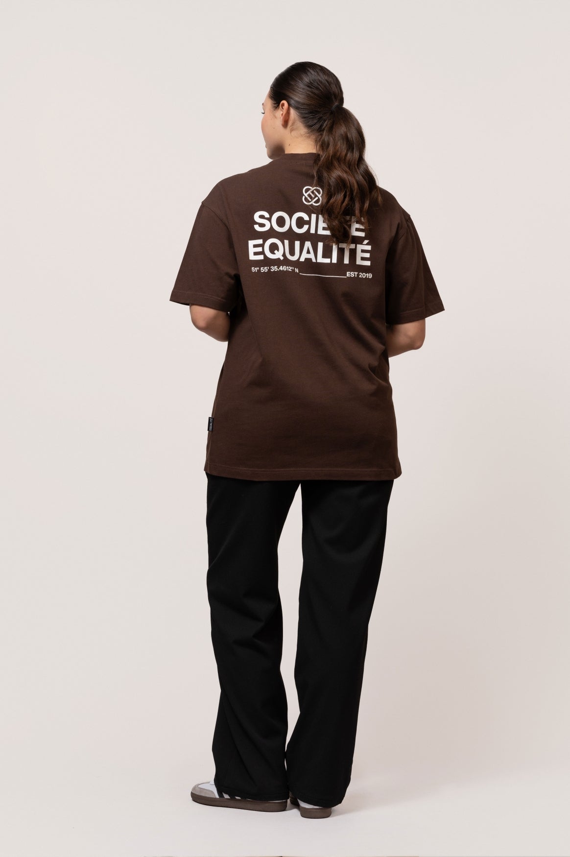 SOCIETÉ OVERSIZED TEE | BROWN & OFF-WHITE