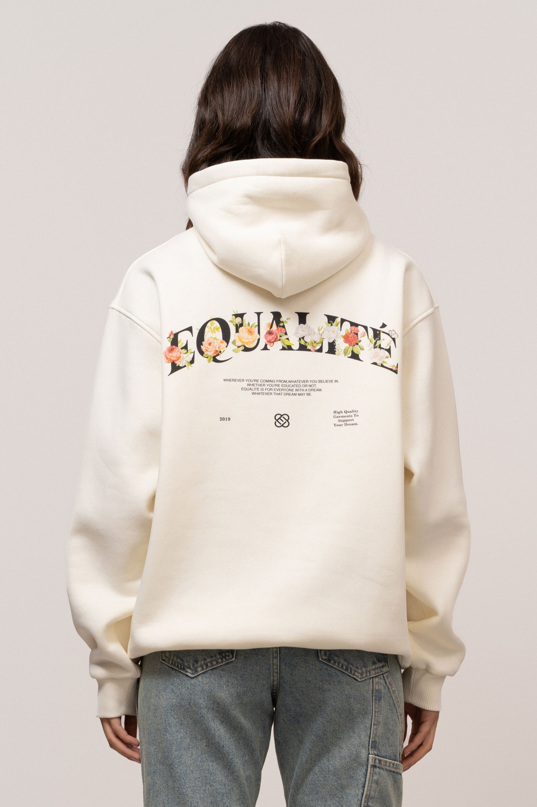 FLOWER OVERSIZED HOODIE | OFF WHITE