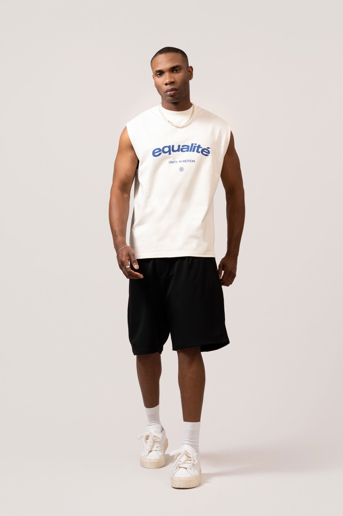 CELESTE TANKTOP | OFF WHITE & BLUE
