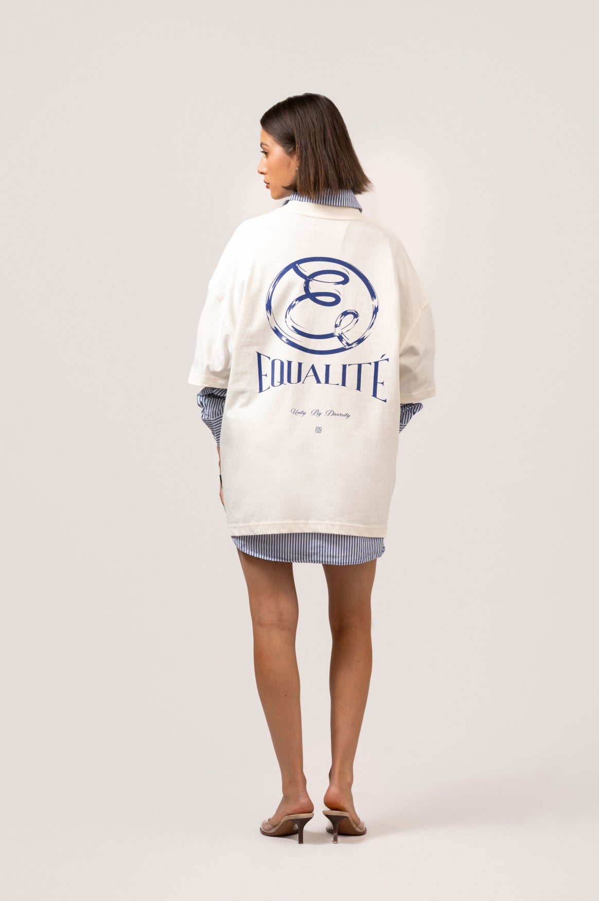 CHLOÉ BOXY TEE | OFF WHITE & BLUE