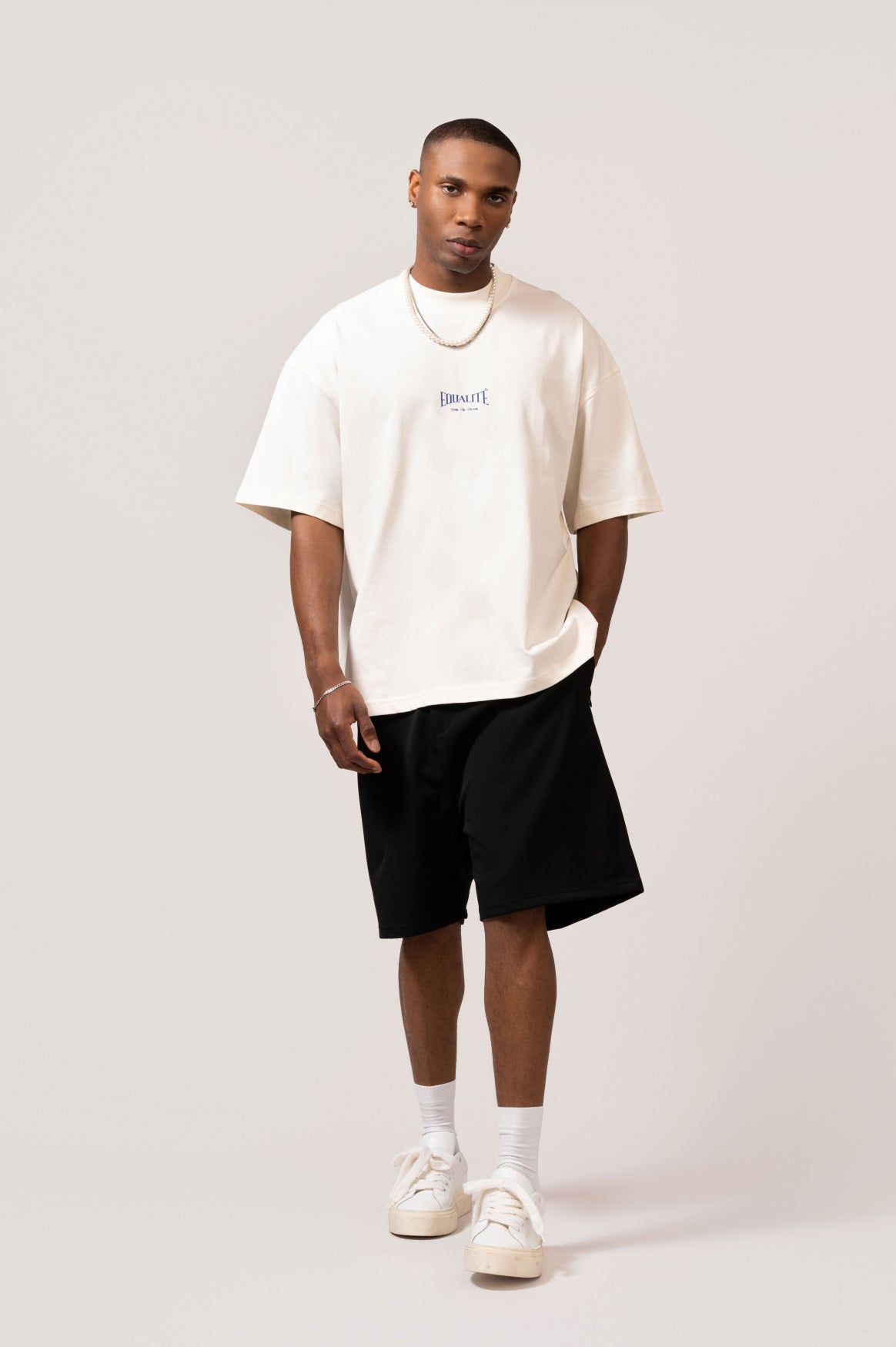 CHLOÉ BOXY TEE | OFF WHITE & BLUE