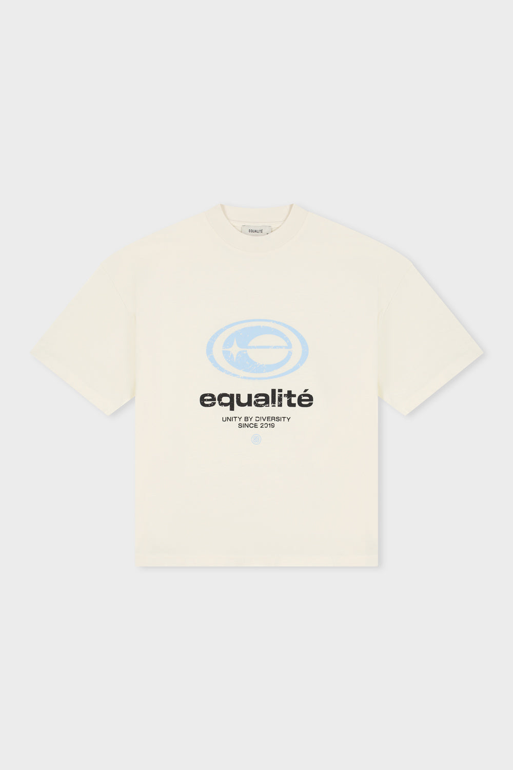 ELAN BOXY TEE | OFF-WHITE & LIGHT BLUE
