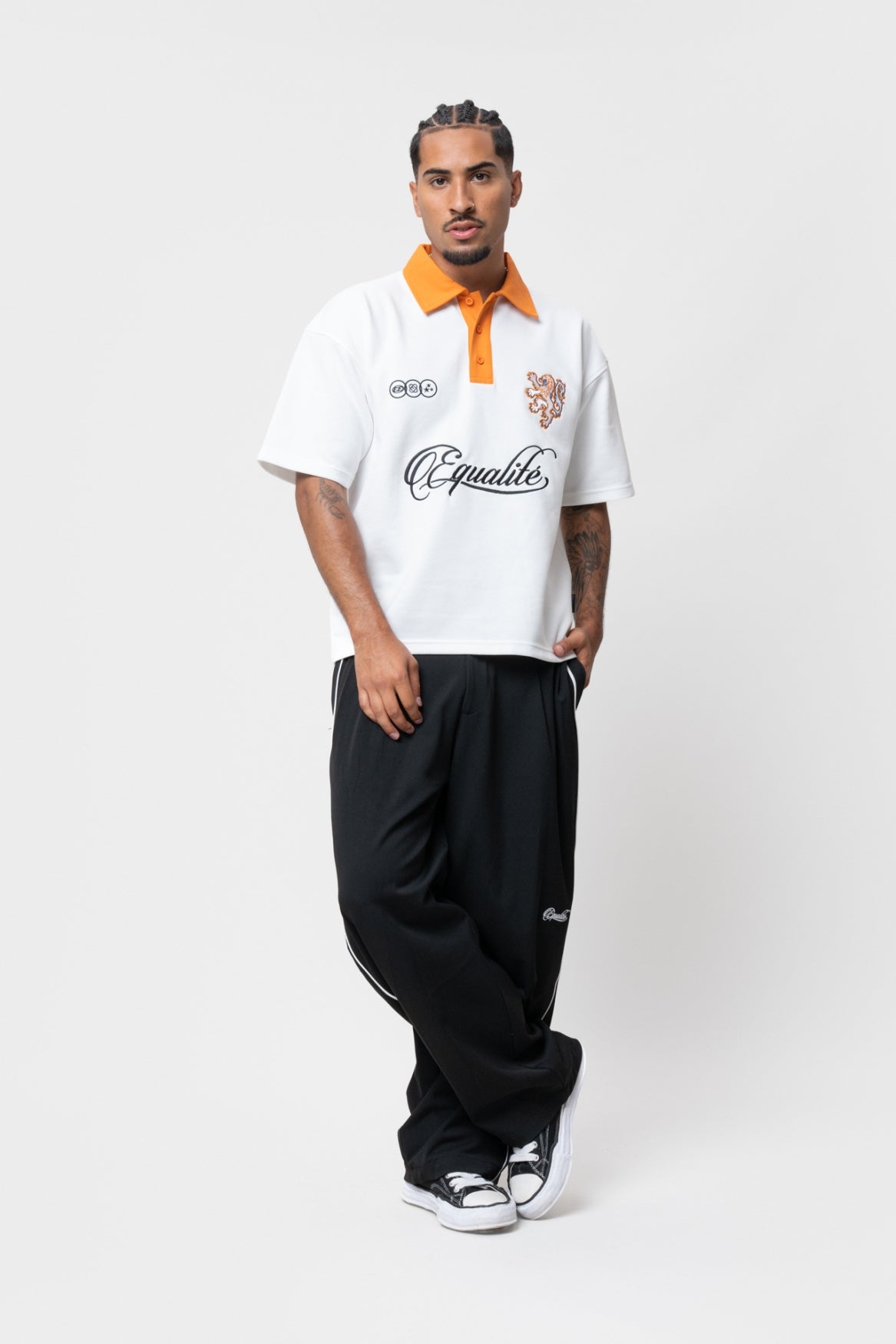 NETHERLANDS OVERSIZED JERSEY POLO | OFF-WHITE & ORANGE