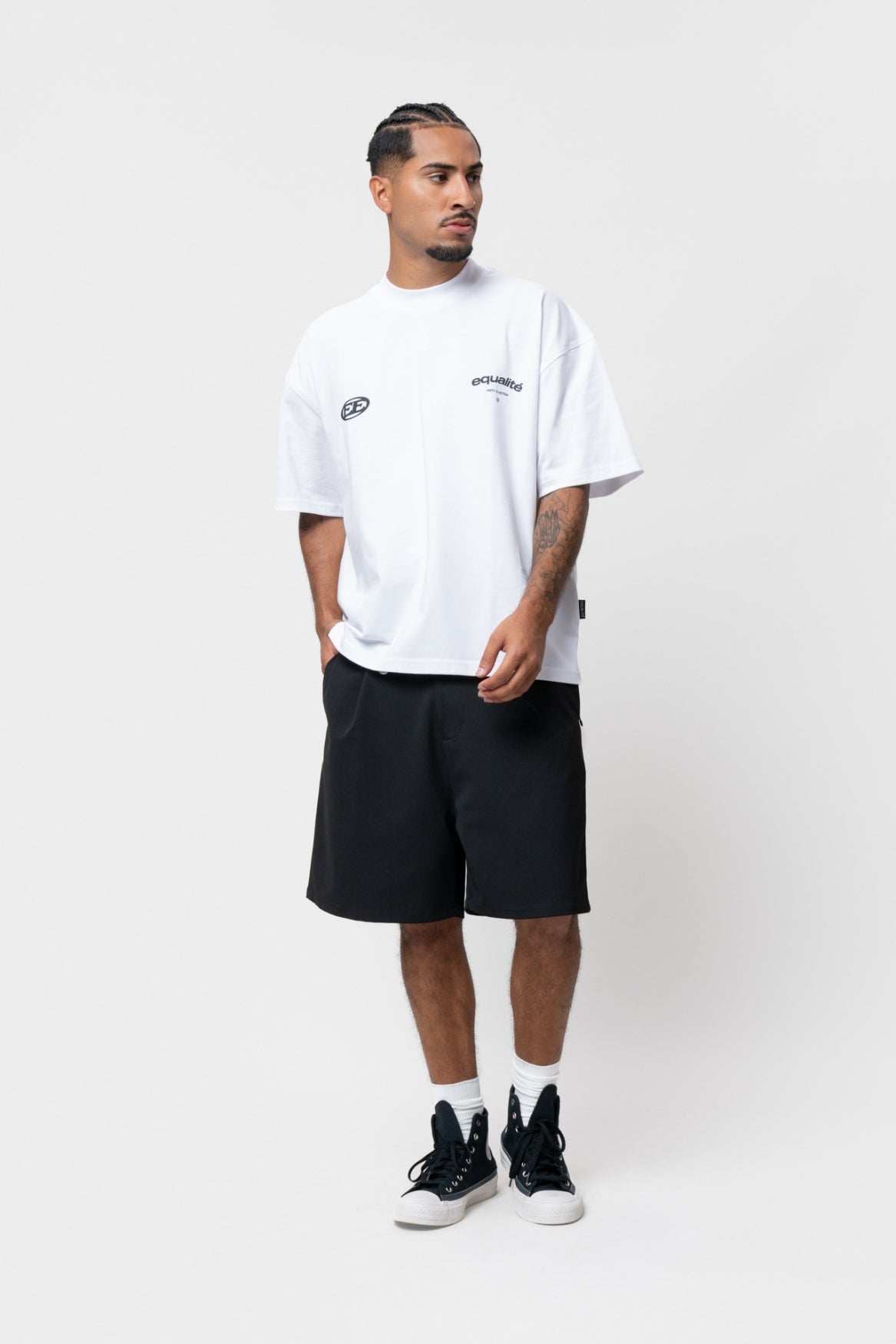 STAY EQUAL BOXY TEE | WHITE