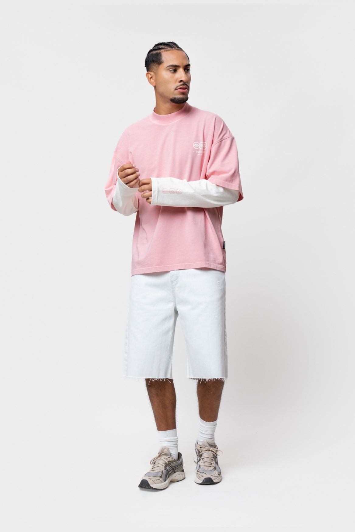 UNIVERSE DOUBLE LAYER LONGSLEEVE TEE | SOFT PINK