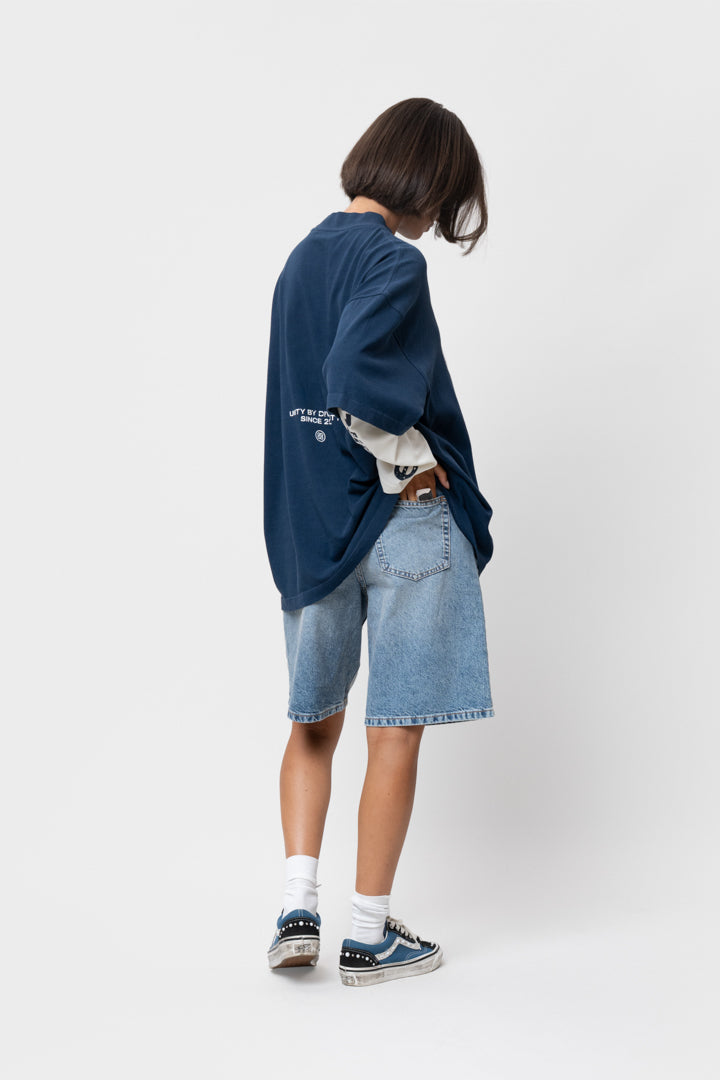 ELAN DOUBLE LAYER LONGSLEEVE TEE | NAVY & OFF-WHITE