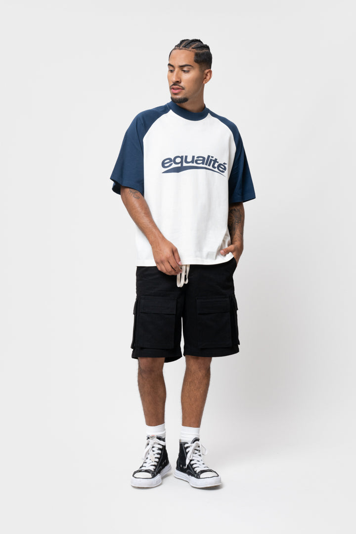 AXEL RAGLAN BOXY TEE | OFF-WHITE & NAVY