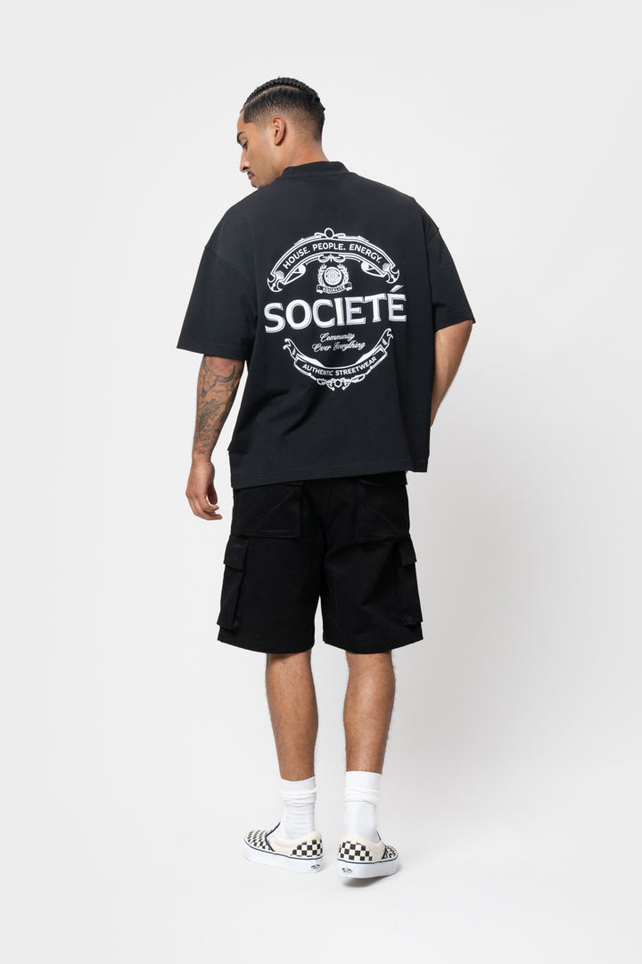 SLIP BOXY TEE | BLACK