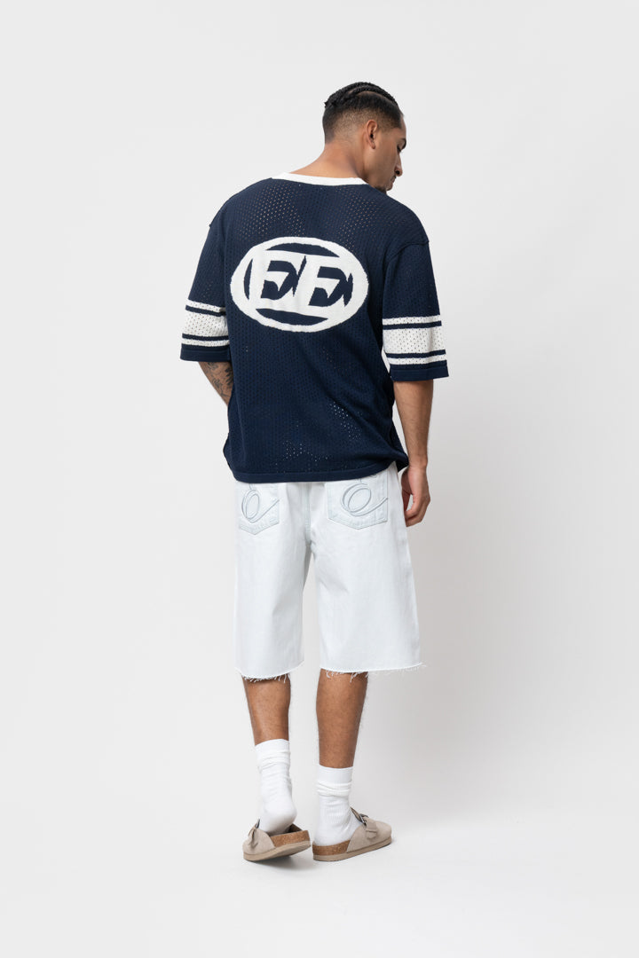 CHARLES KNIT JERSEY TEE | NAVY