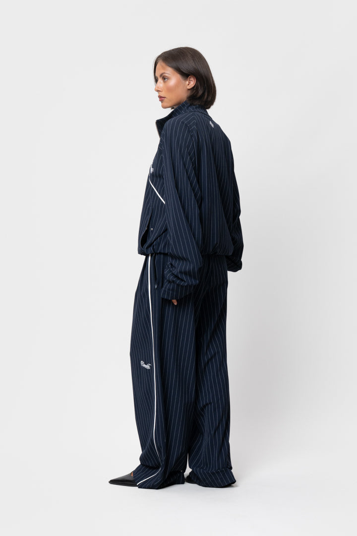 LUCIEN TRACK PANTS | NAVY PIN STRIPE