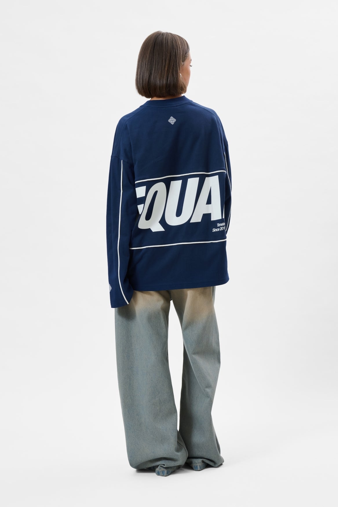 BRUNO LINE LONGSLEEVE TEE | NAVY & OFF-WHITE