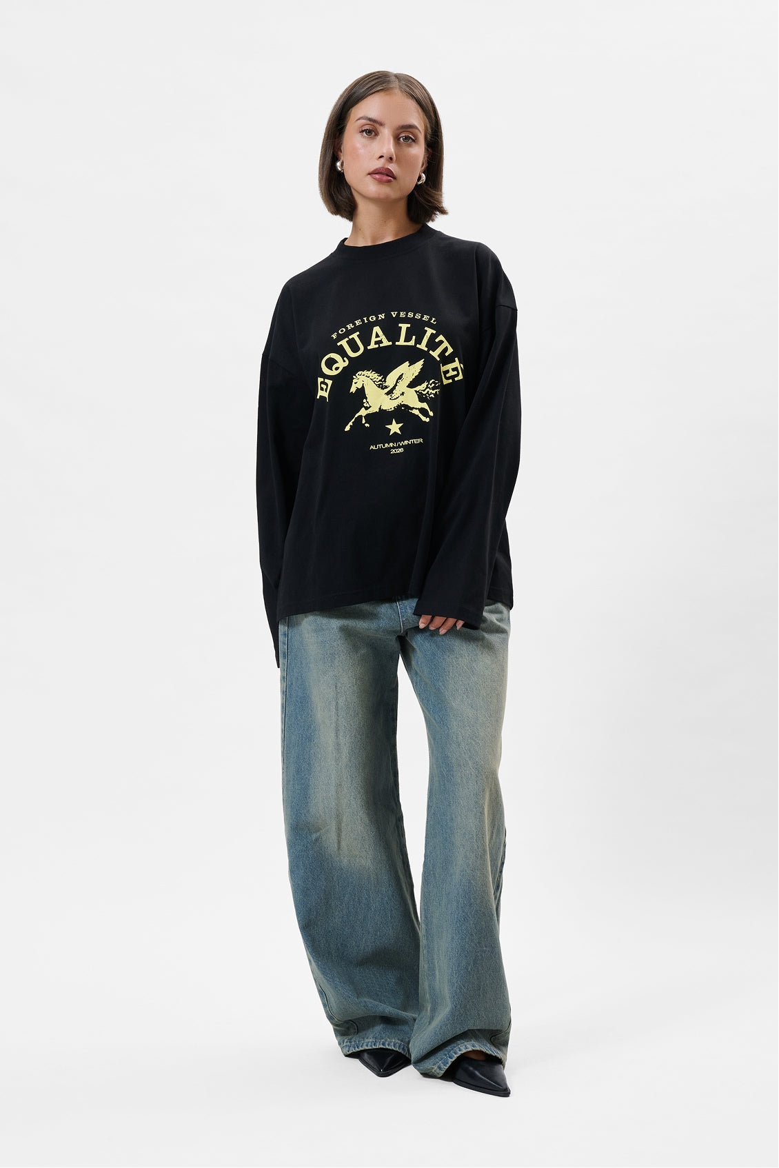 SIAN OVERSIZED LONGSLEEVE TEE | BLACK