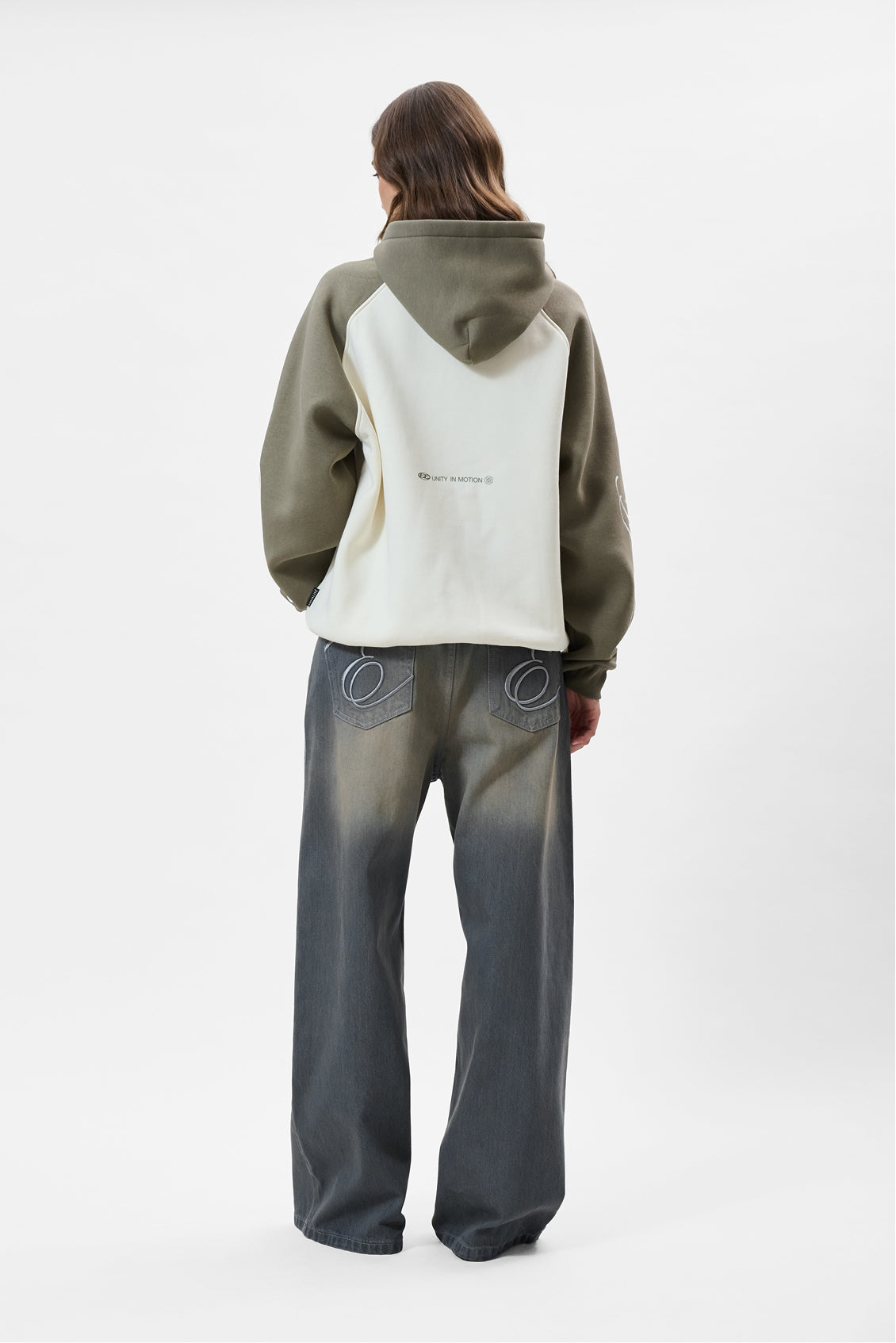JETT RAGLAN OVERSIZED HOODIE | OFF-WHITE & GREEN
