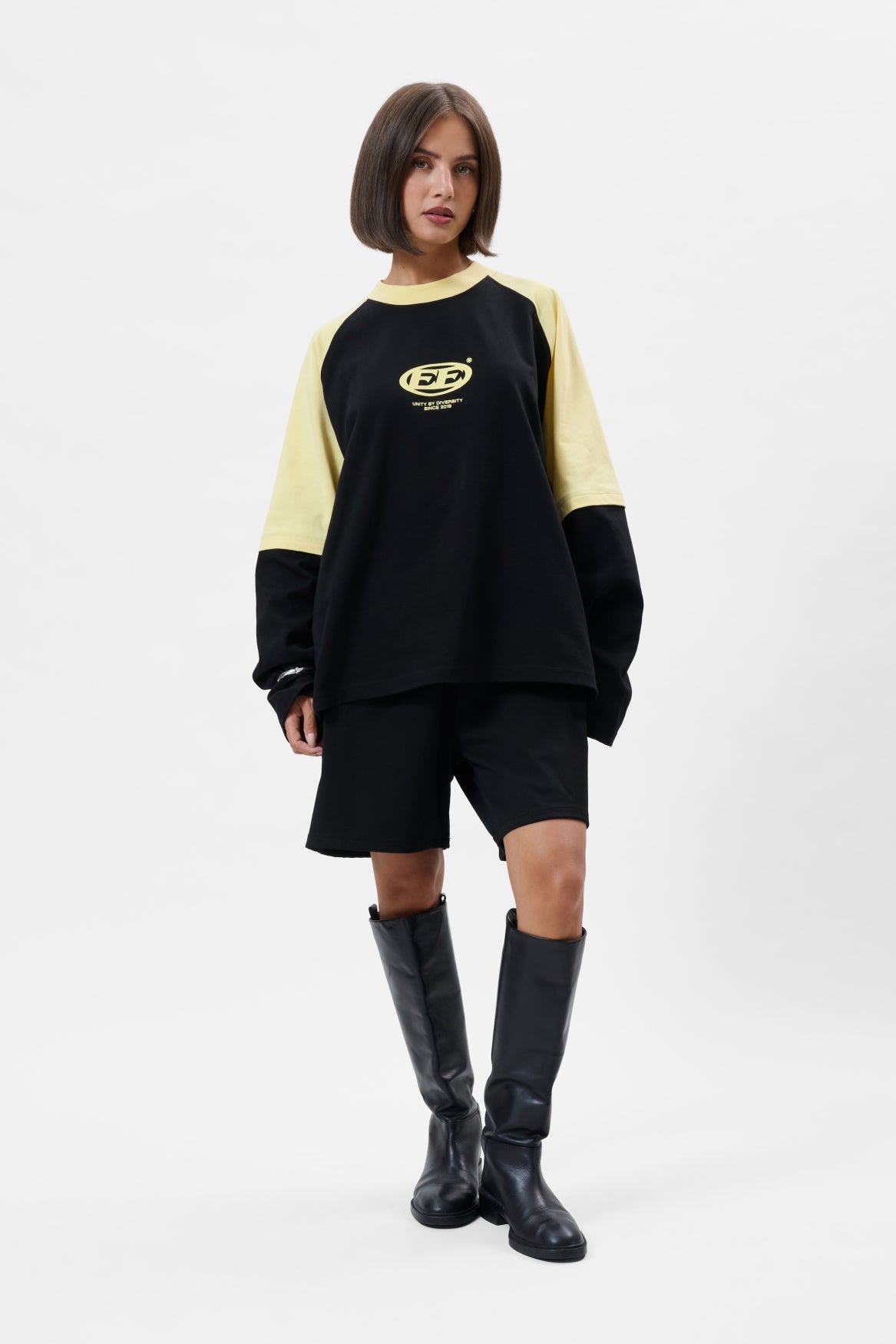 DANTE DOUBLE LAYER LONGSLEEVE TEE | BLACK & YELLOW