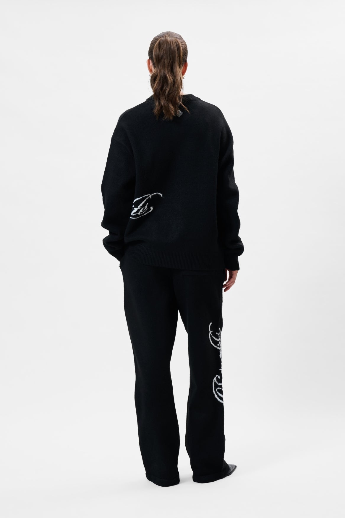 FLUFFY KNIT PANTS | BLACK