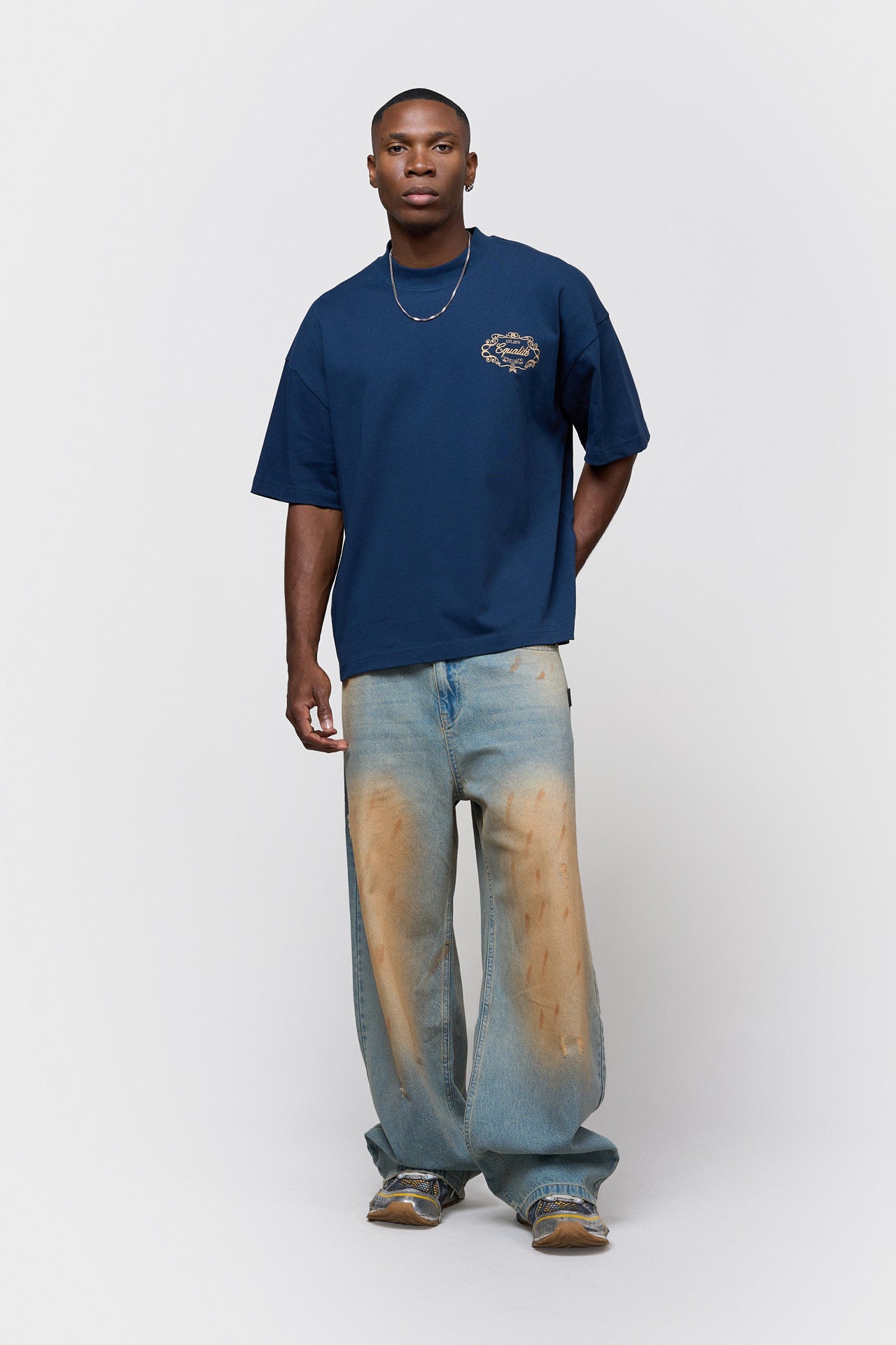 ROYAL BOXY TEE | NAVY