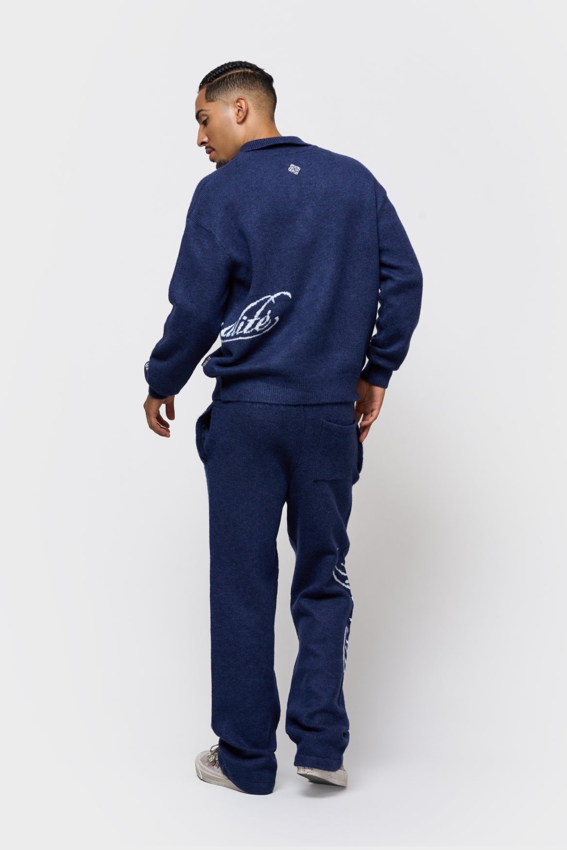 FLUFFY KNIT QUARTER ZIP POLO | NAVY