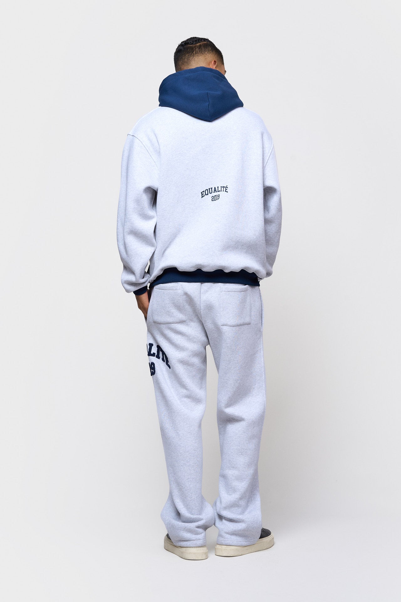 COLLECTIVE OVERSIZED HOODIE | MELANGE GREY & NAVY