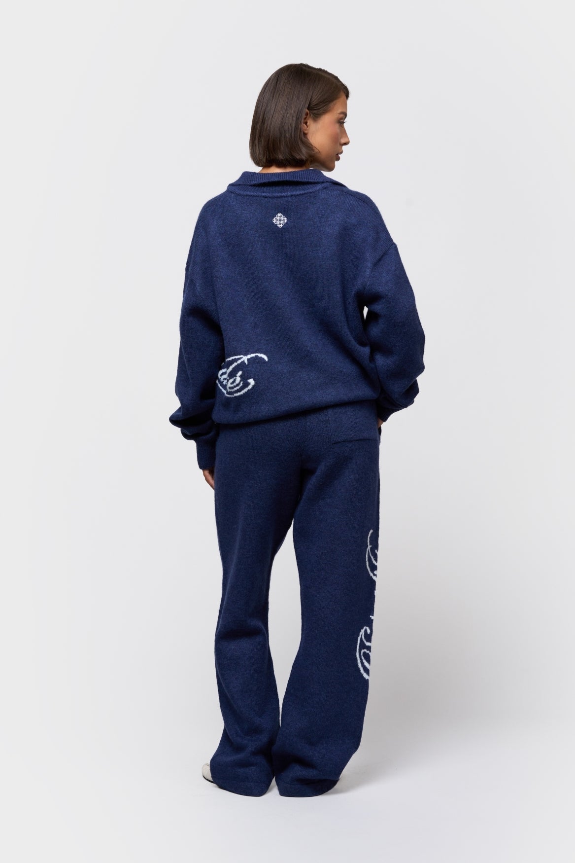 FLUFFY KNIT QUARTER ZIP POLO | NAVY