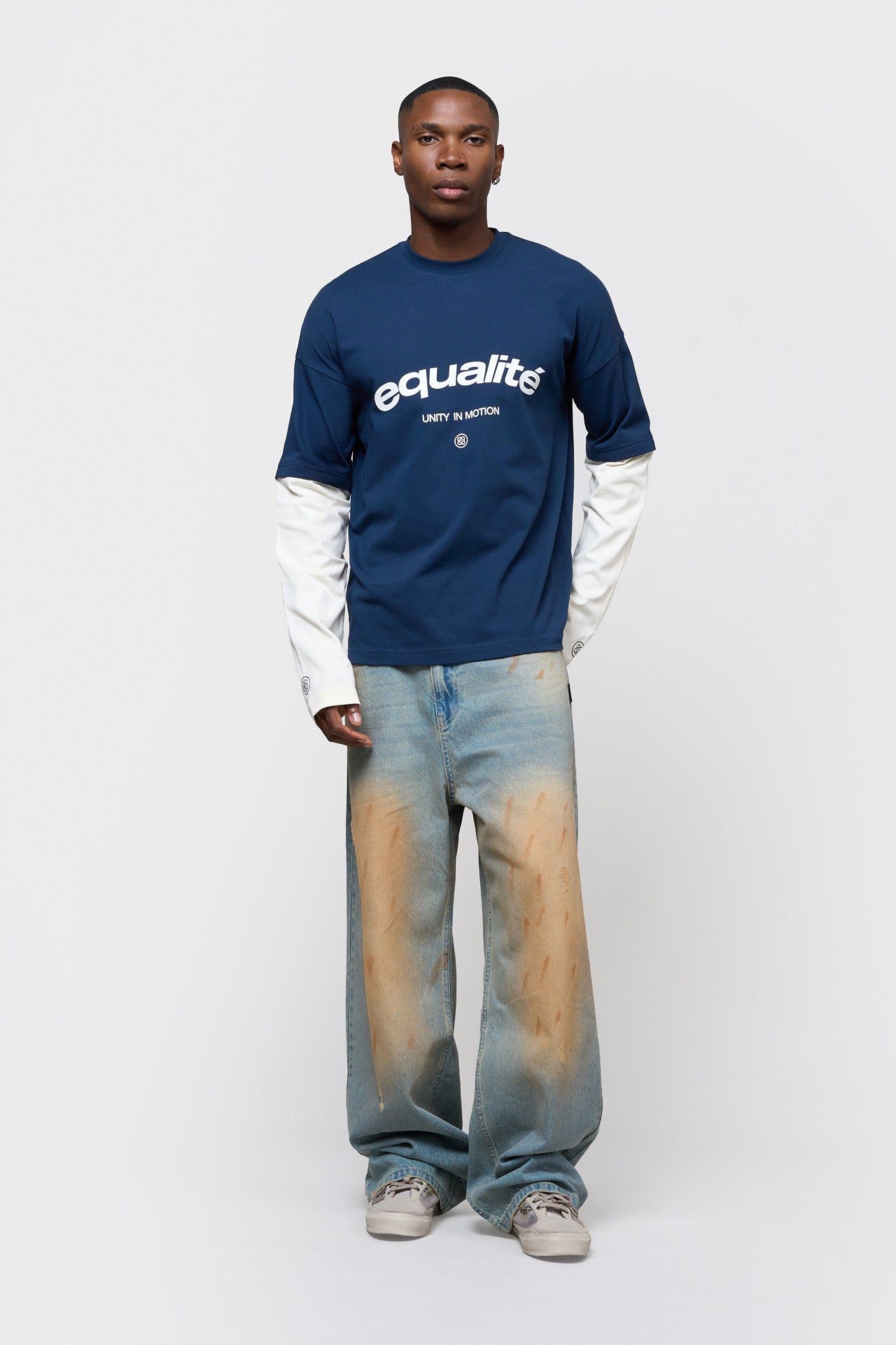 CELESTE DOUBLE LAYER LONGSLEEVE TEE | NAVY