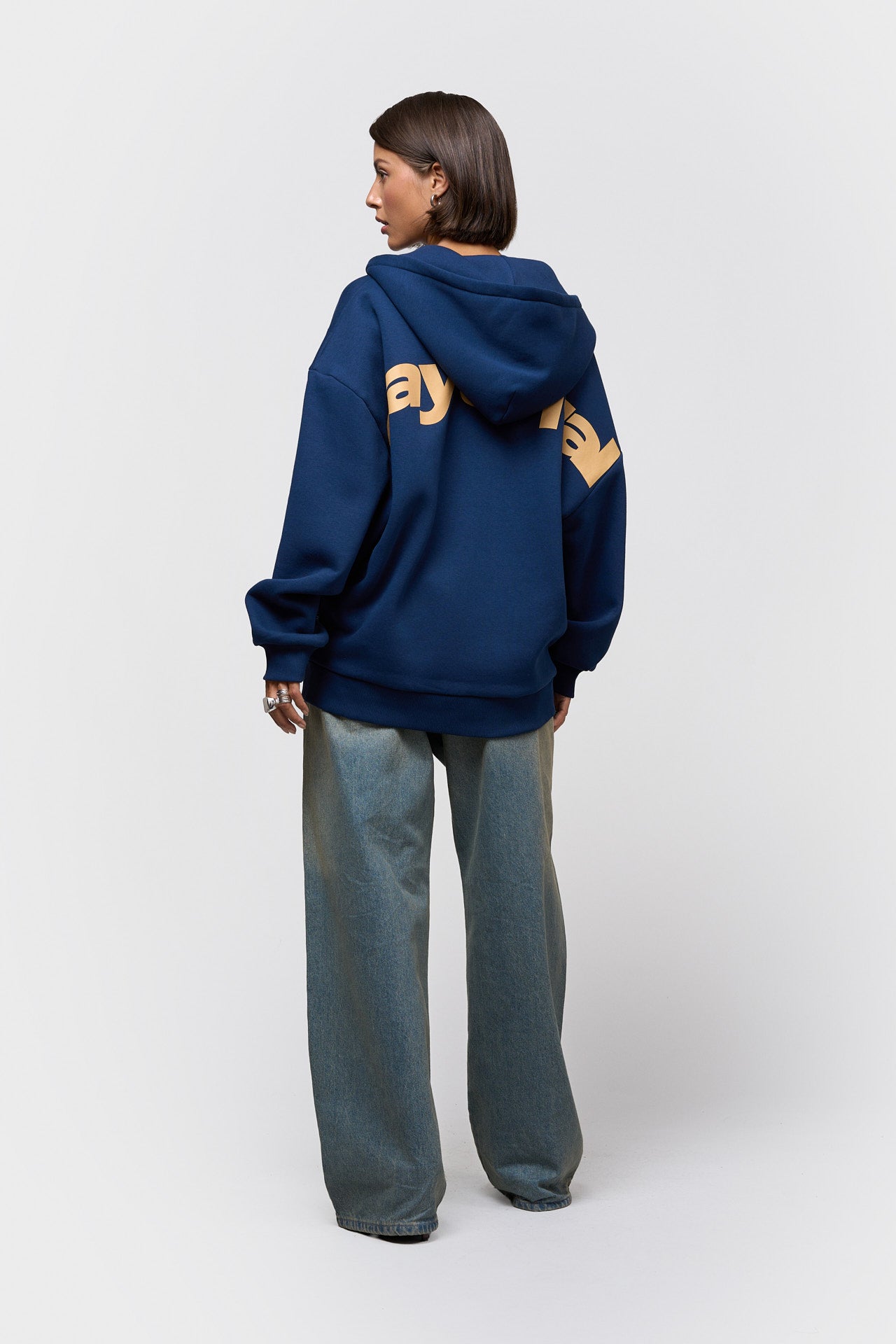 STAY EQUAL OVERSIZED FULL ZIP HOODIE | NAVY