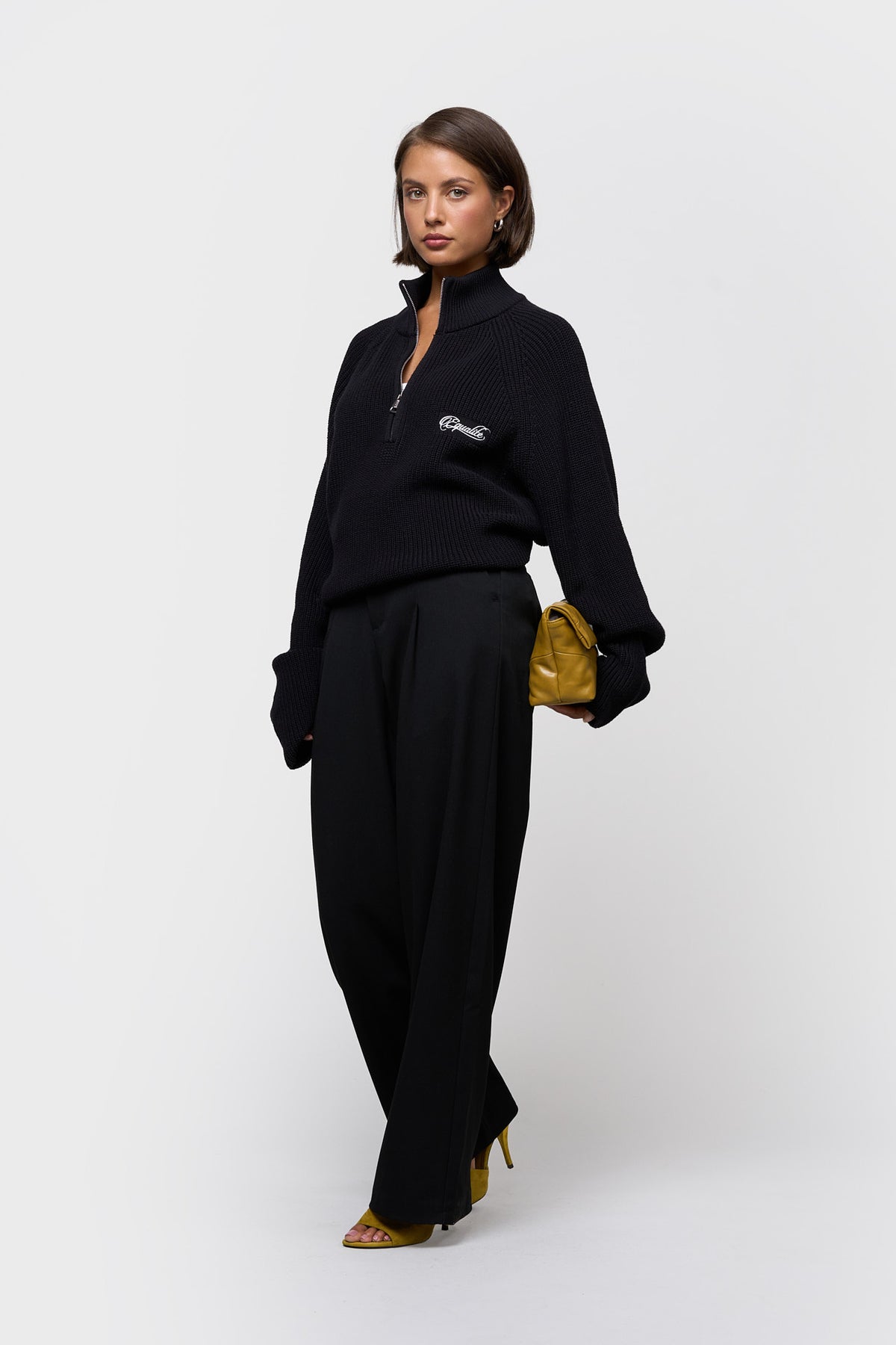 FUNNEL KNIT SWEATER | BLACK