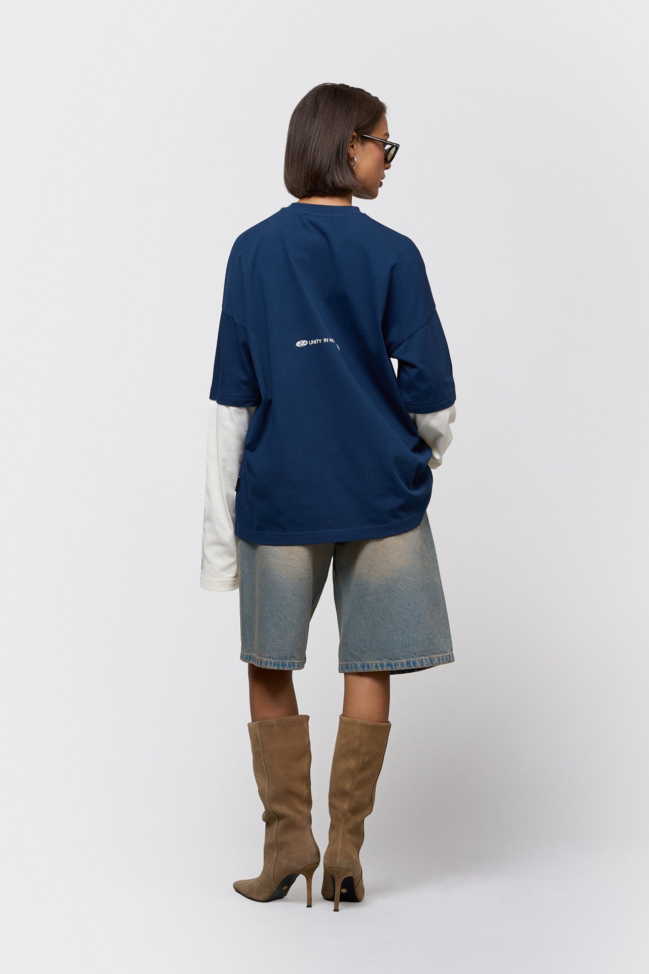 CELESTE DOUBLE LAYER LONGSLEEVE TEE | NAVY