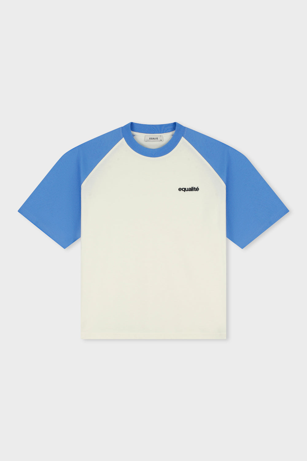 ESSENTIAL RAGLAN BOXY TEE | OFF-WHITE & BLUE