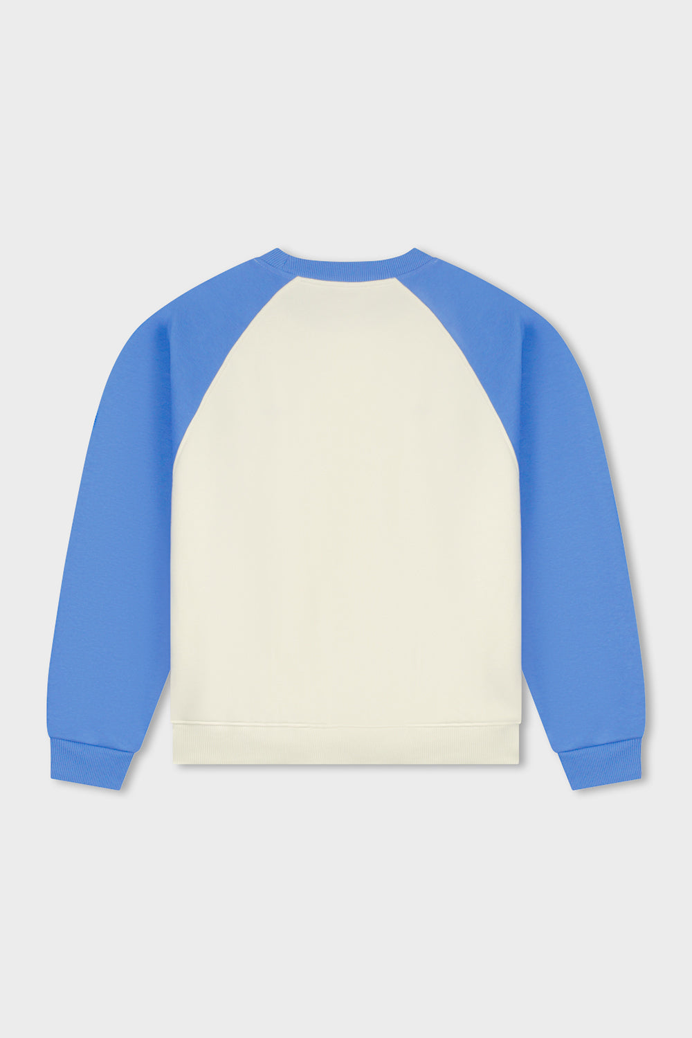 ESSENTIAL RAGLAN OVERSIZED SWEATER | OFF-WHITE & CORN BLUE