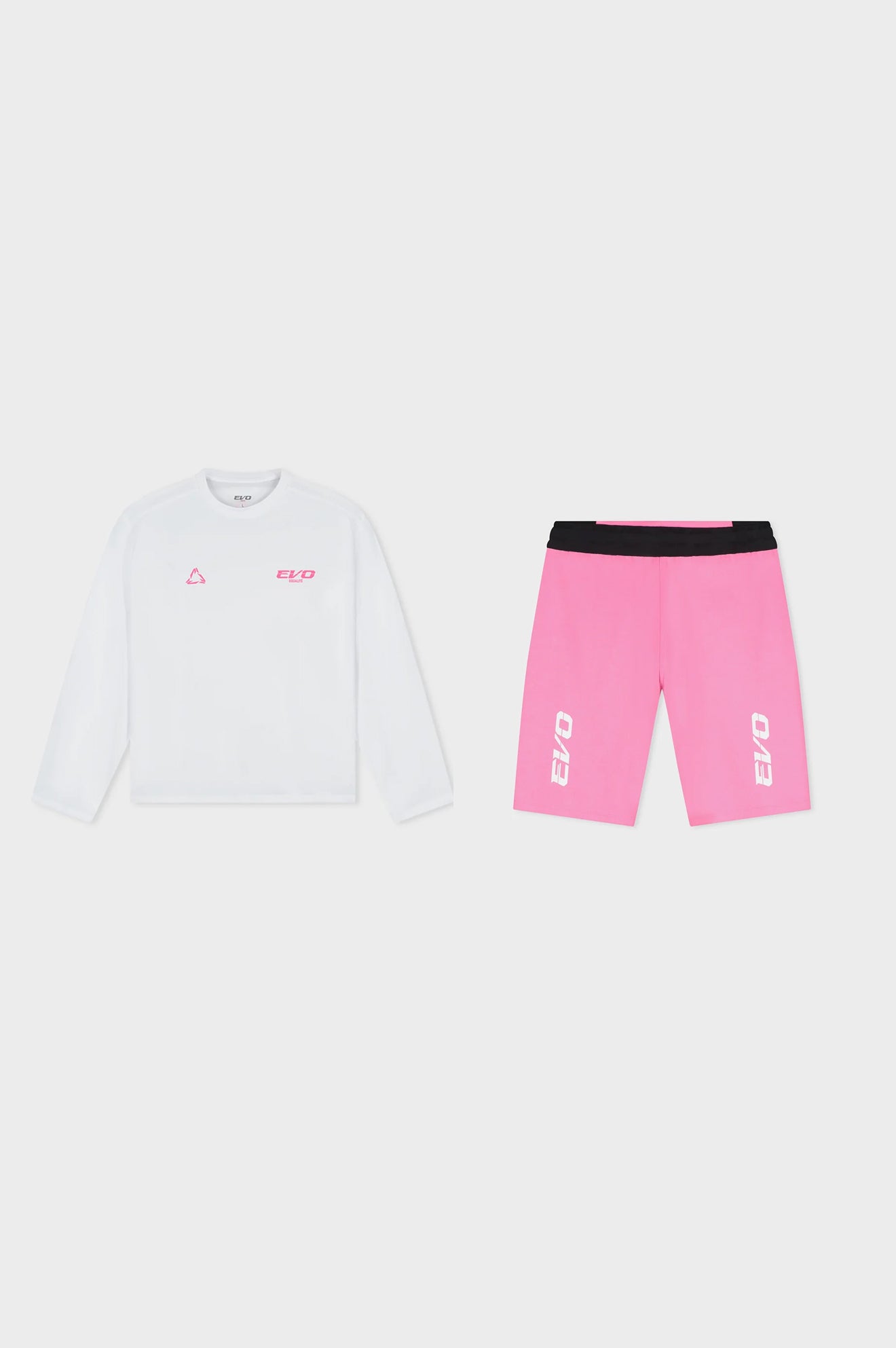 EVO LONGSLEEVE TIGHT SET | WHITE & PINK
