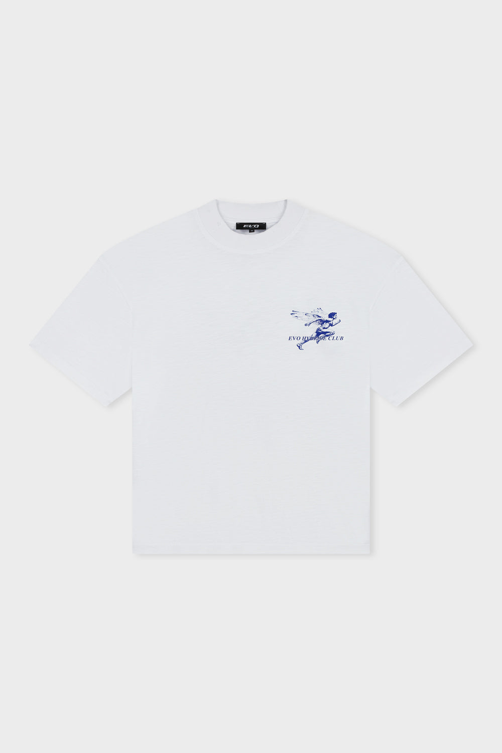 HYBRIDE BOXY TEE | WHITE & BLUE