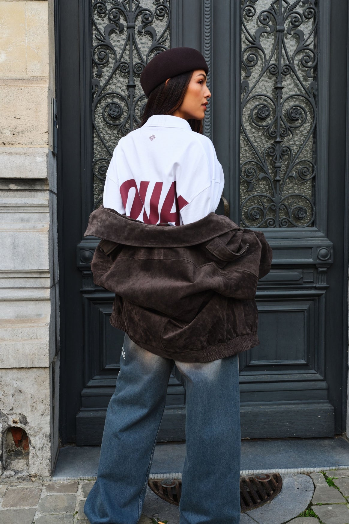 ELIA LONGSLEEVE POLO | WHITE & BURGUNDY