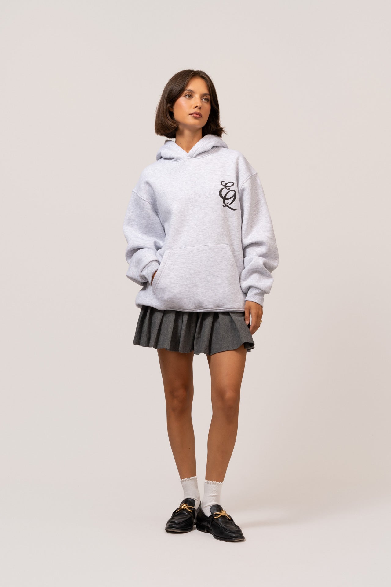 EQ OVERSIZED HOODIE | MELANGE GREY