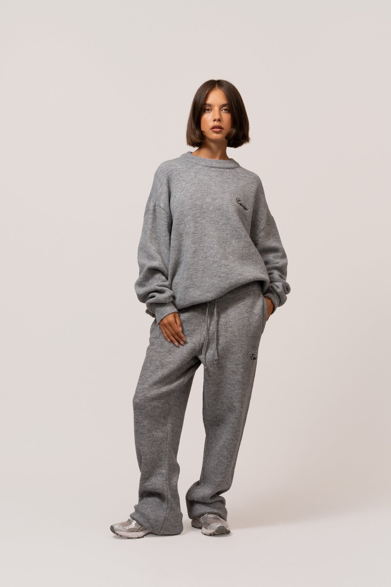 FLUFFY KNIT PANTS | GREY