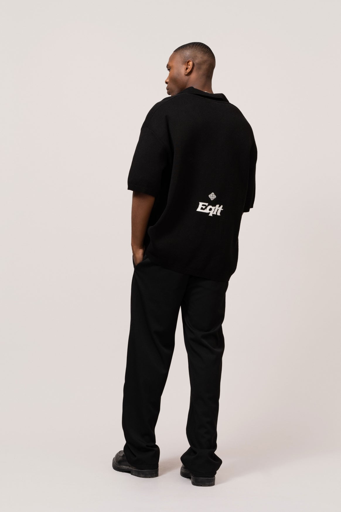 KNIT POLO TEE | BLACK