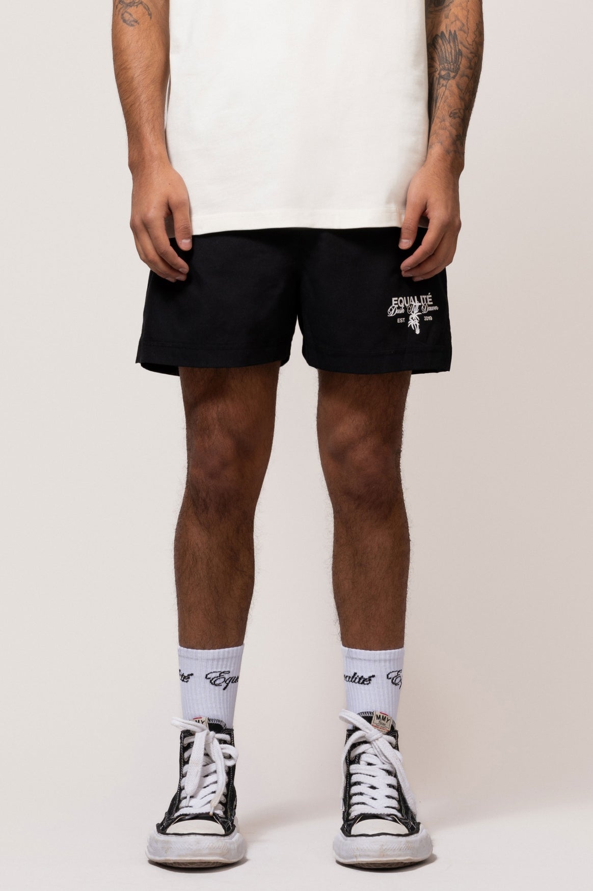 LEVANA SWIM SHORTS | BLACK & OFF-WHITE