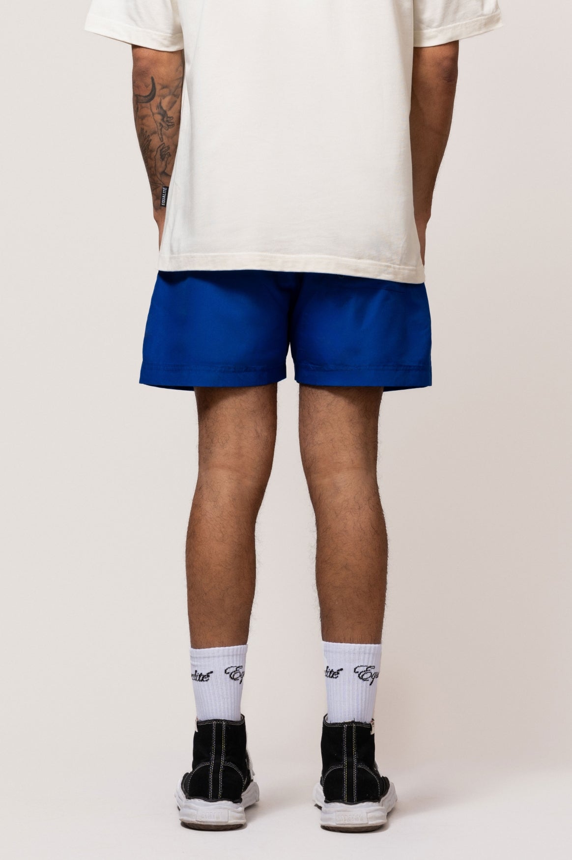 LEVANA SWIM SHORTS | OFF-WHITE & BLUE