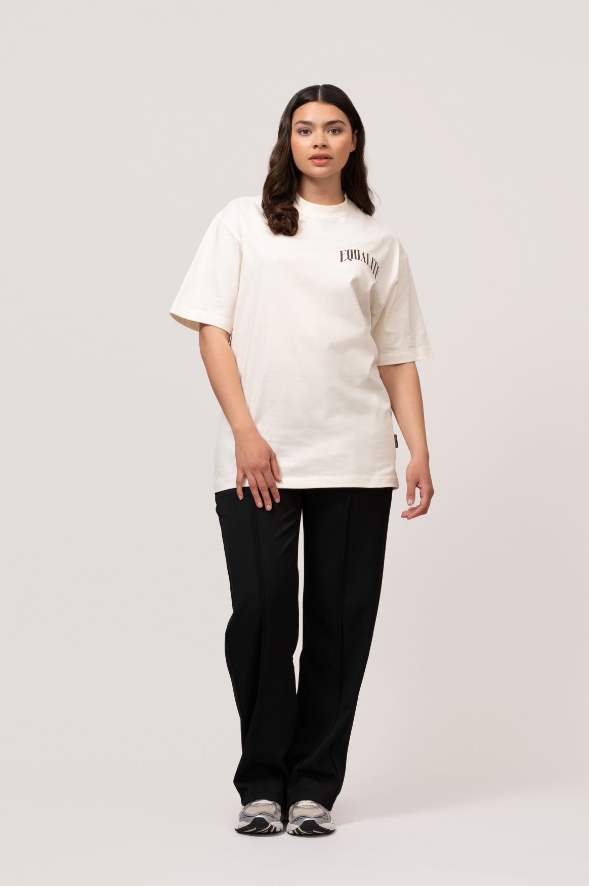 OLIVER OVERSIZED TEE | OFF-WHITE & BROWN