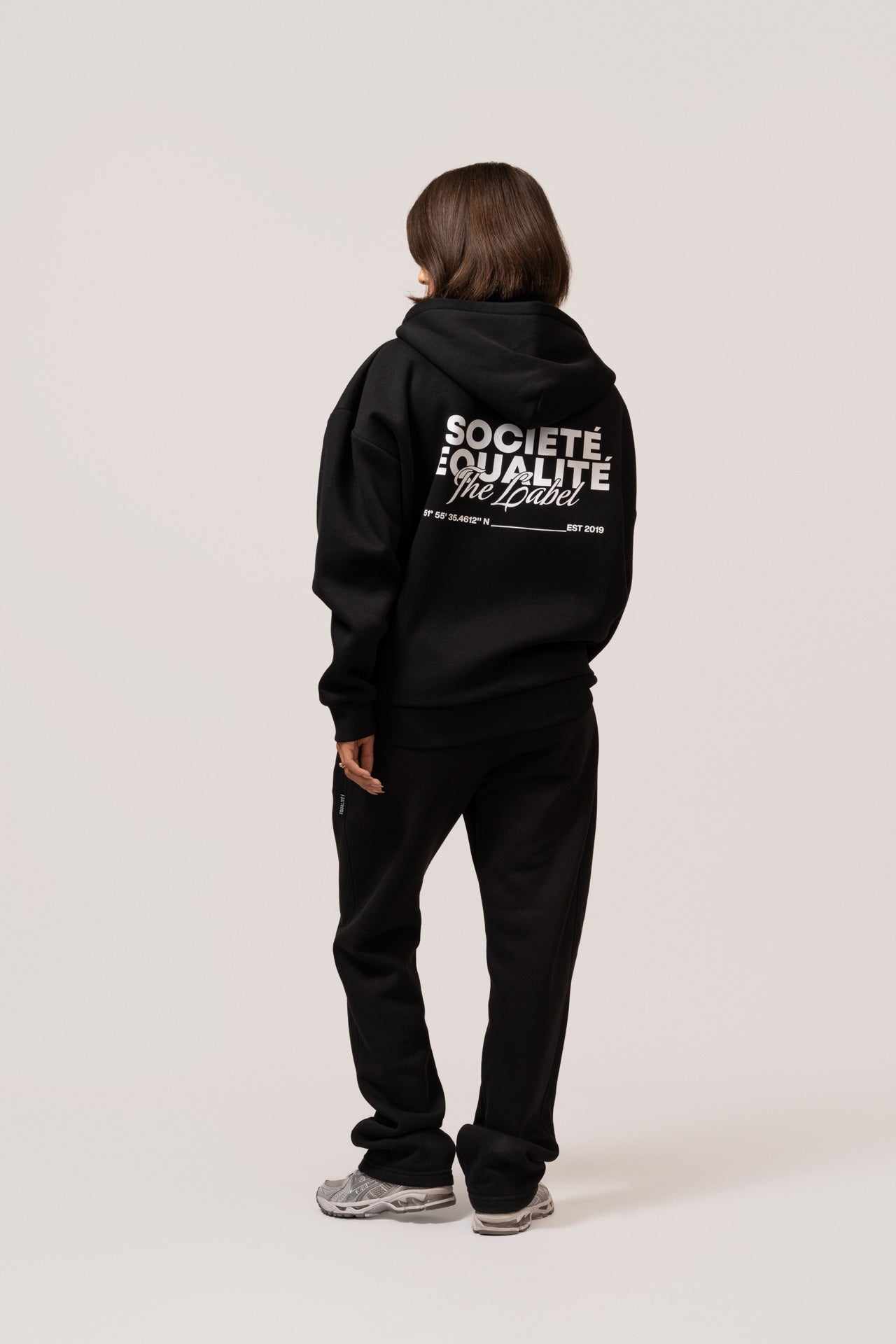 Societe Oversized Full Zip Hoodie | Black
