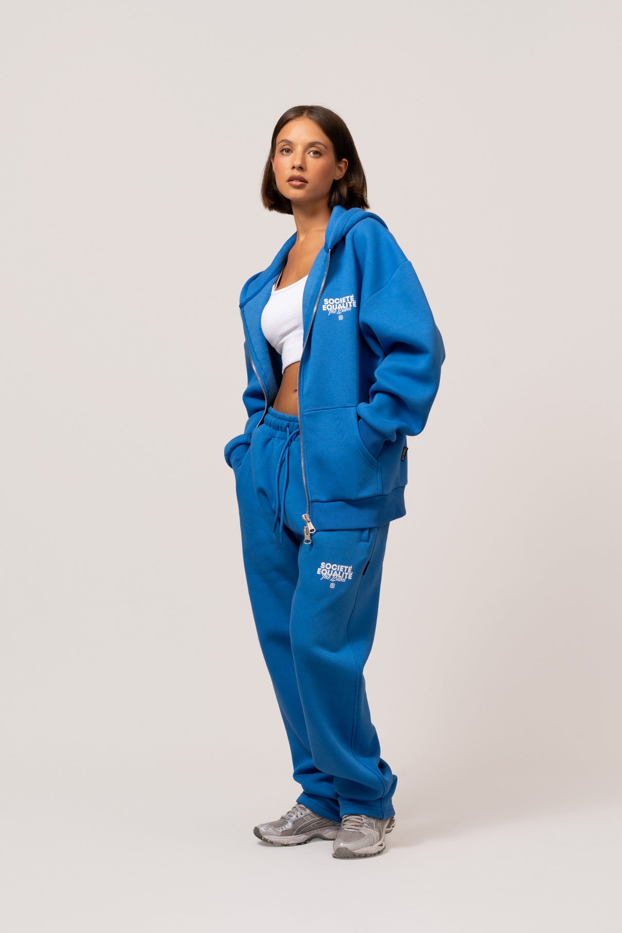 SOCIETE OVERSIZED FULL ZIP HOODIE | BLUE