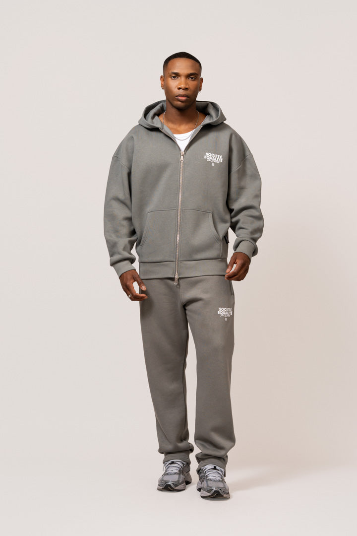 SOCIETE OVERSIZED FULL ZIP HOODIE | GREY