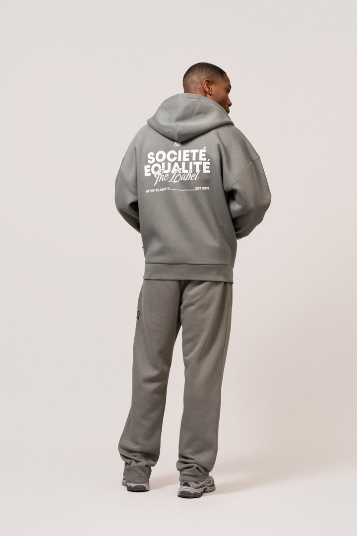 SOCIETE OVERSIZED FULL ZIP HOODIE | GREY