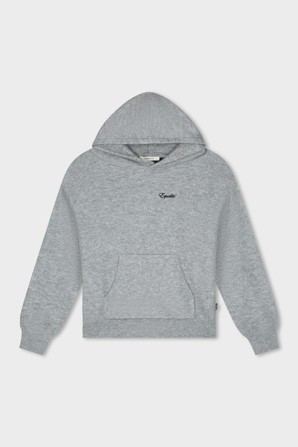FLUFFY KNIT HOODIE | GREY