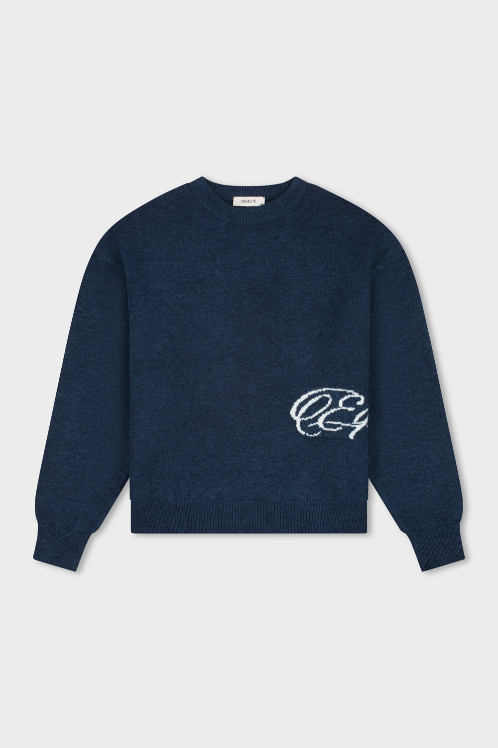 FLUFFY KNIT SWEATER | NAVY
