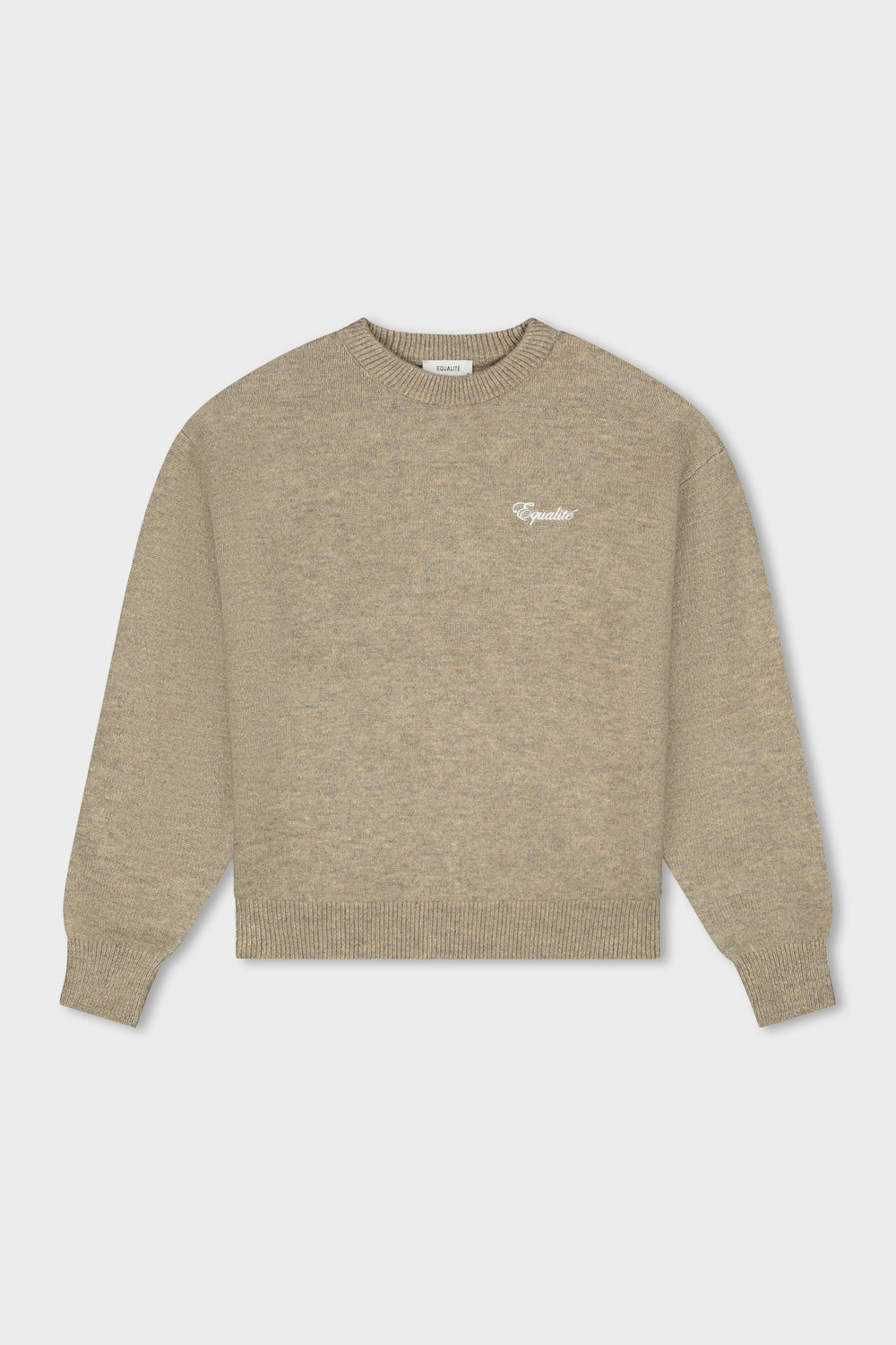FLUFFY KNIT SWEATER | TAUPE