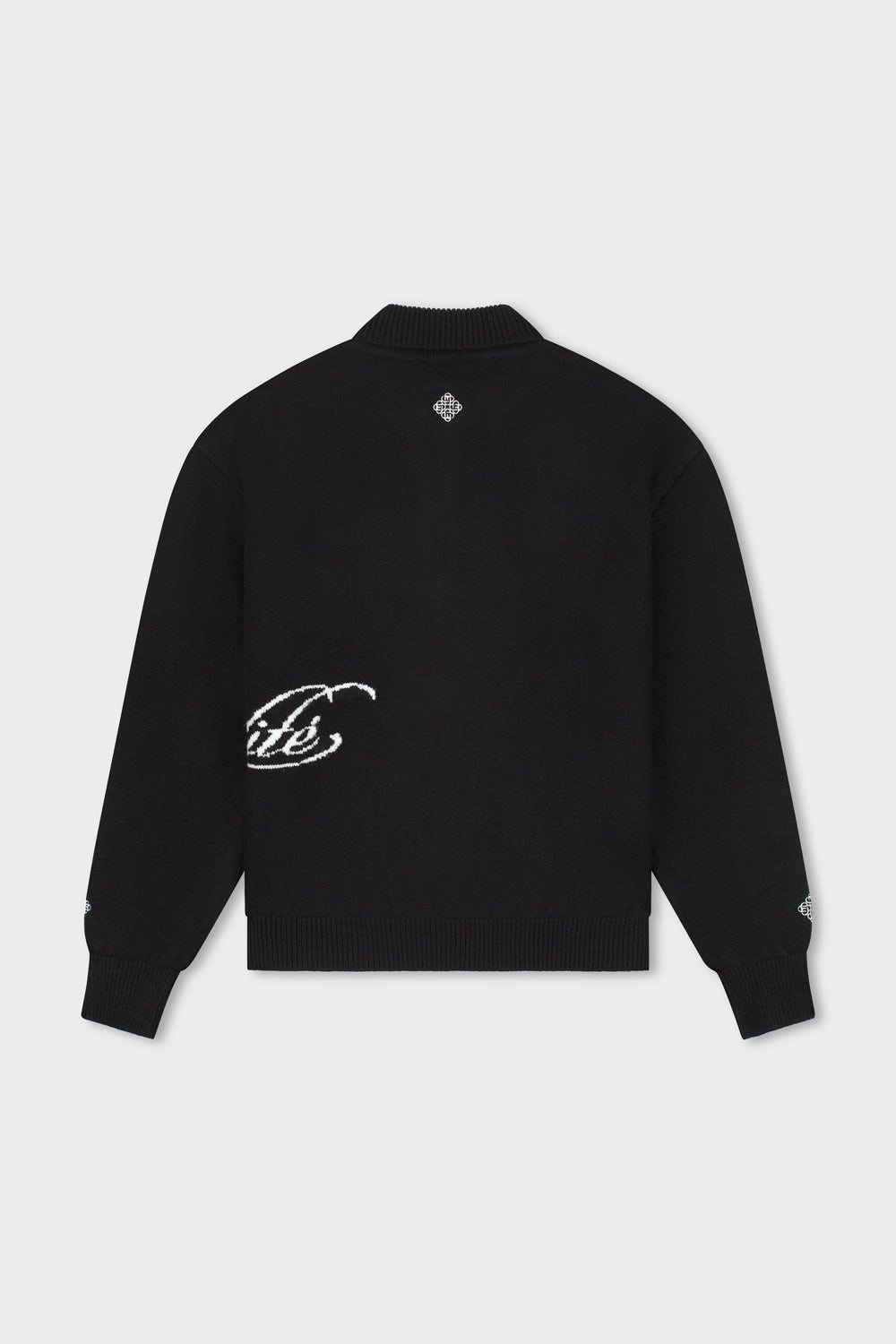 FLUFFY KNIT QUARTER ZIP POLO | BLACK